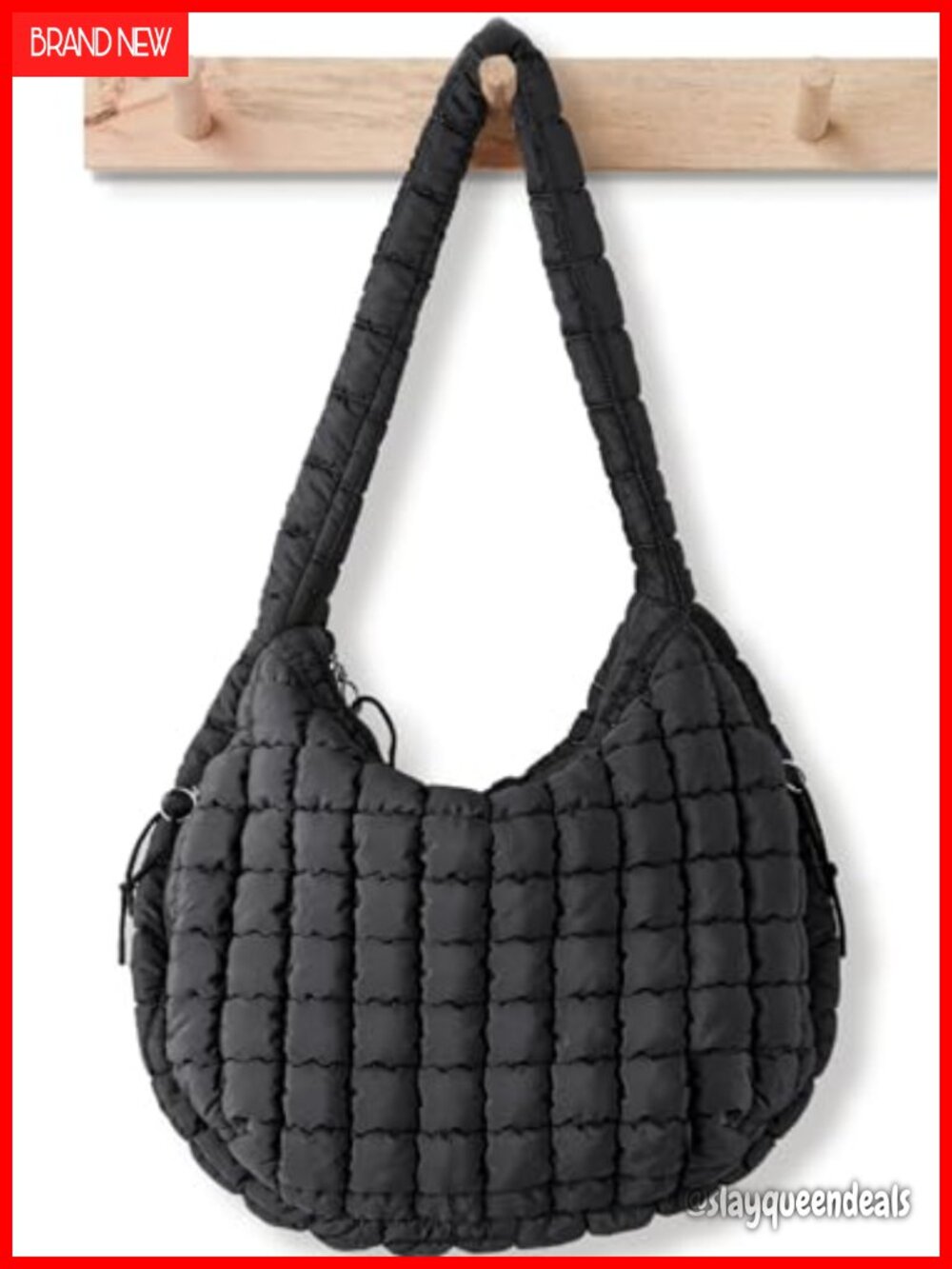 Puffer Tote Bag Quilted Nylon Hobo Shoulder Crossbody Large